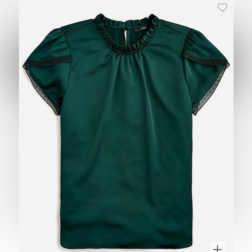 J Crew Tulip Sleeve Ruffle neck top. Size small.